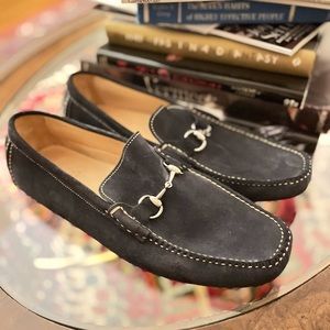 Peter Millar Suede Navy Bit Loafer Driver Golf Shoes 10.5